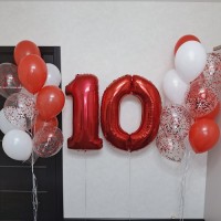 Набор шаров на 10 лет "Красный"